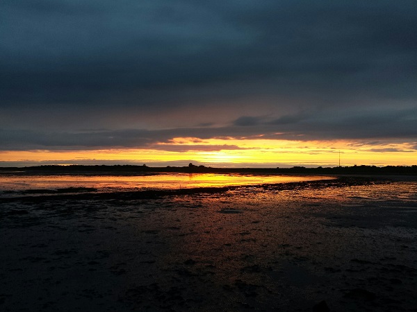 Duitse wadden Zonsondergang voor Just